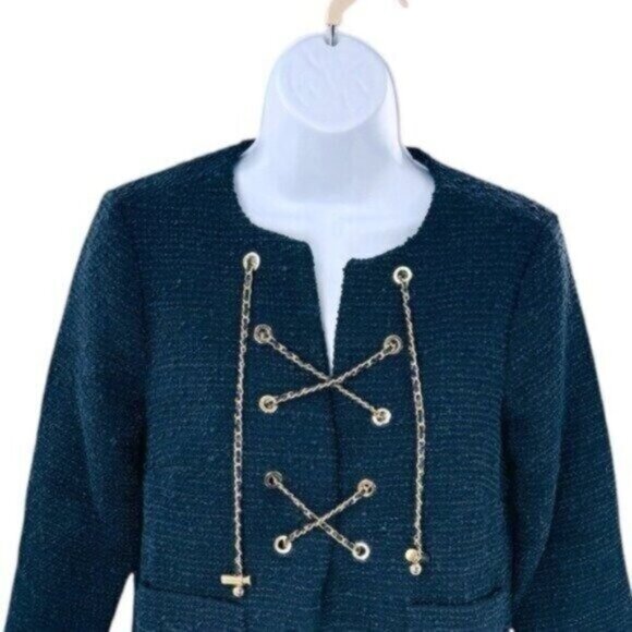 Tuckernuck | NEW Navy Tie Tweed Kelly Notched Neckline Mini Dress Size XXL - Picture 5 of 11